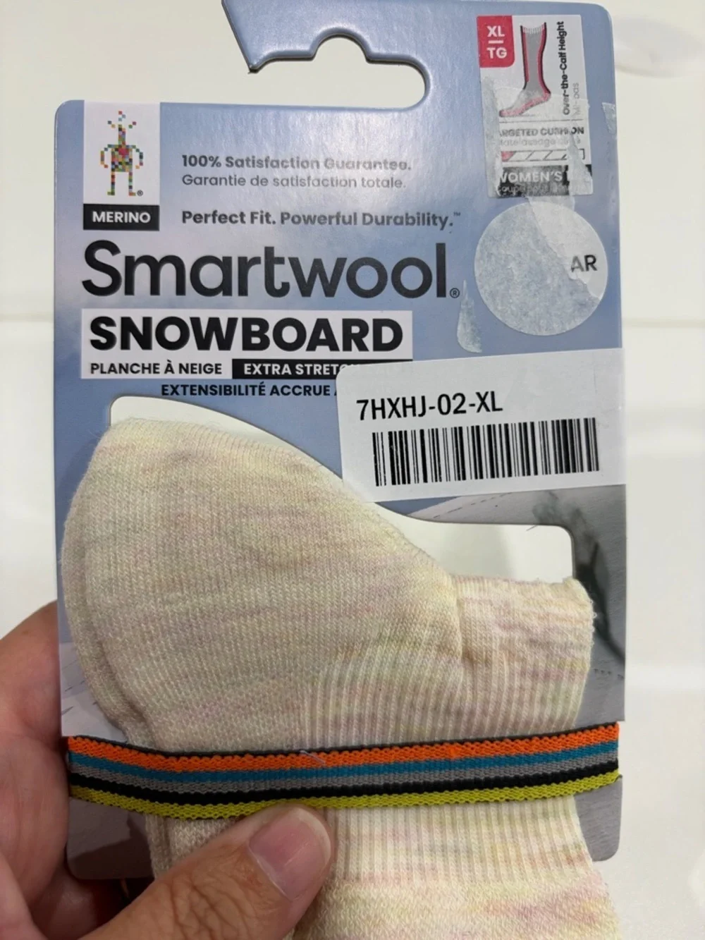 Smartwool Women's Large Snowboard OTC Socks Targeted Cushion Grey Black NWT